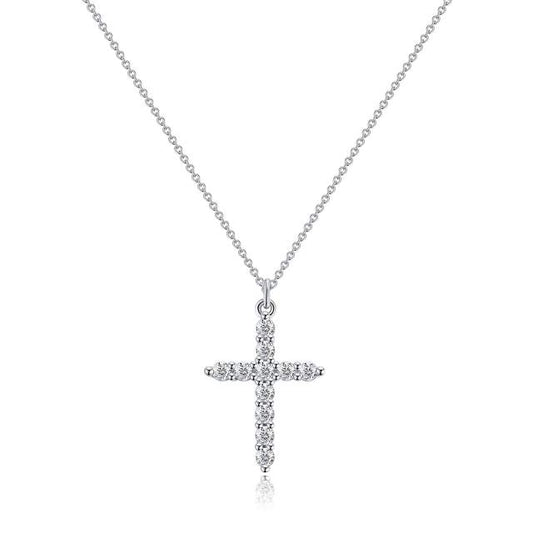 Diamond Cross silver stainless steal pendant necklace