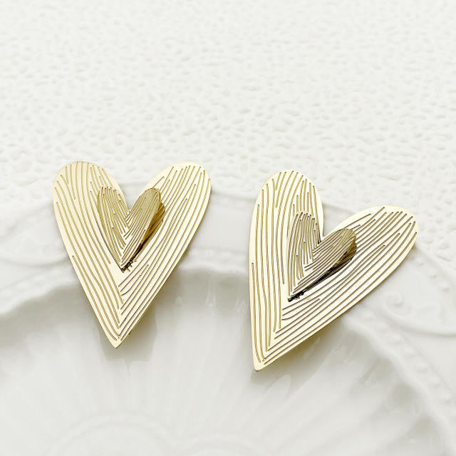 Heart gold stainless steel Earrings