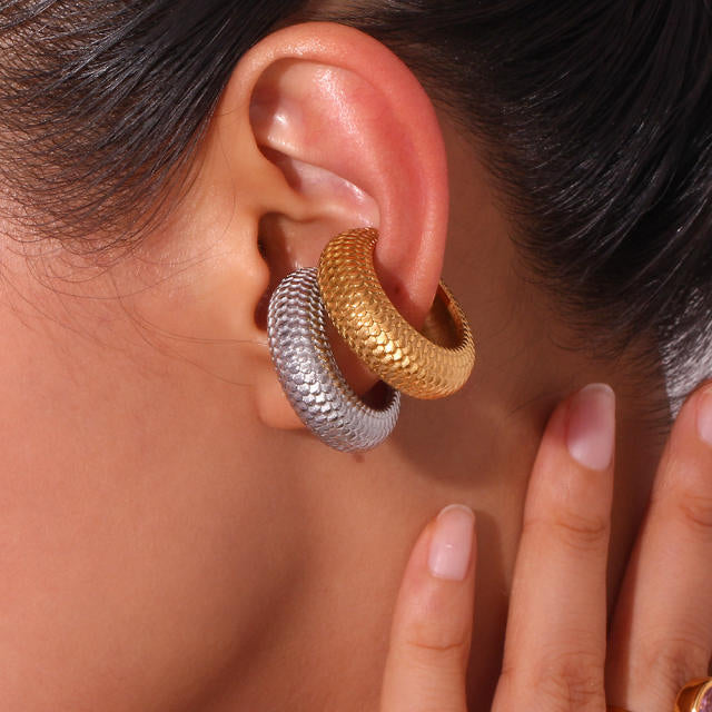 Chunky stainless steal ear cuff