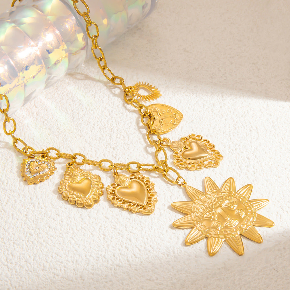 Sun Chunky Charm Necklace