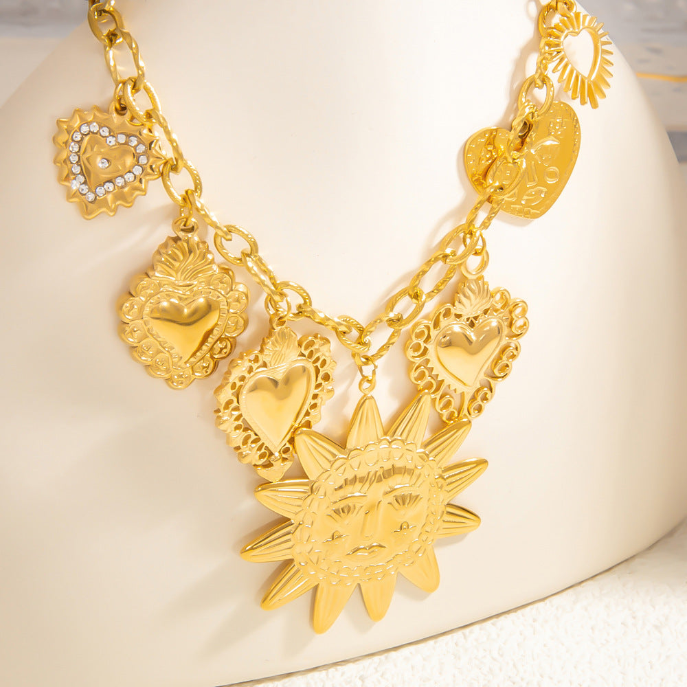 Sun Chunky Charm Necklace