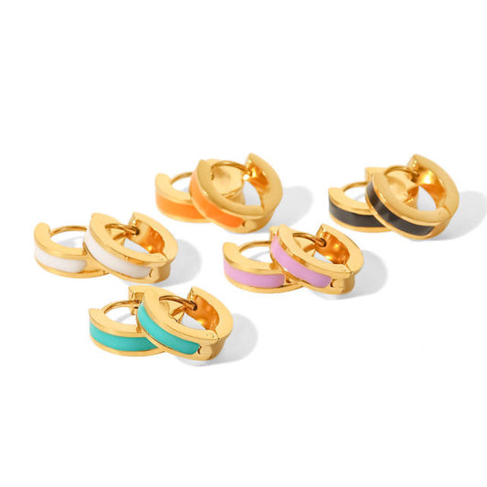 Huggie Colors stainless steal gold Earrings