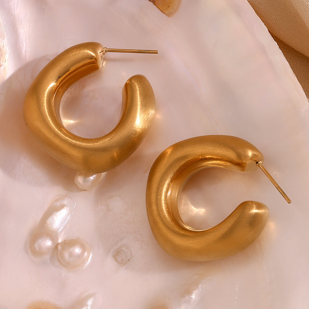 Gold stainless steel hoops