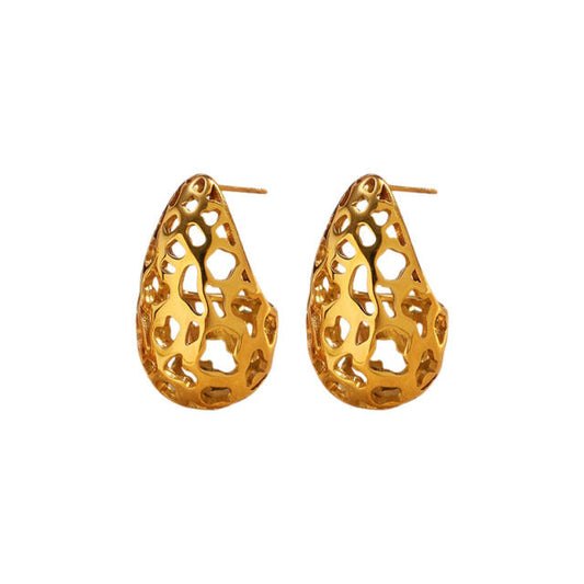 Chunky Hollow Waterdrop Earrings