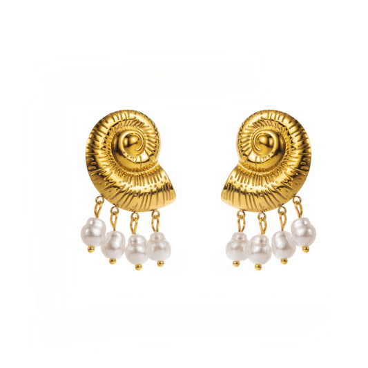 Fancy conch pearl earrings