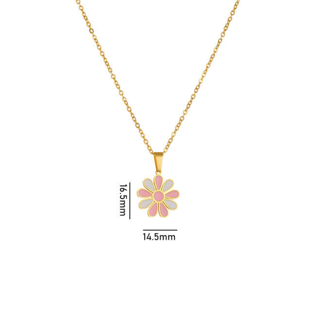 Flower Color Stainless Steal Pendant