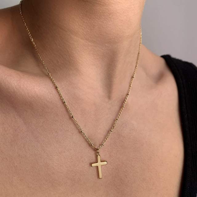 Gold Cross Stainless Steal Pendant