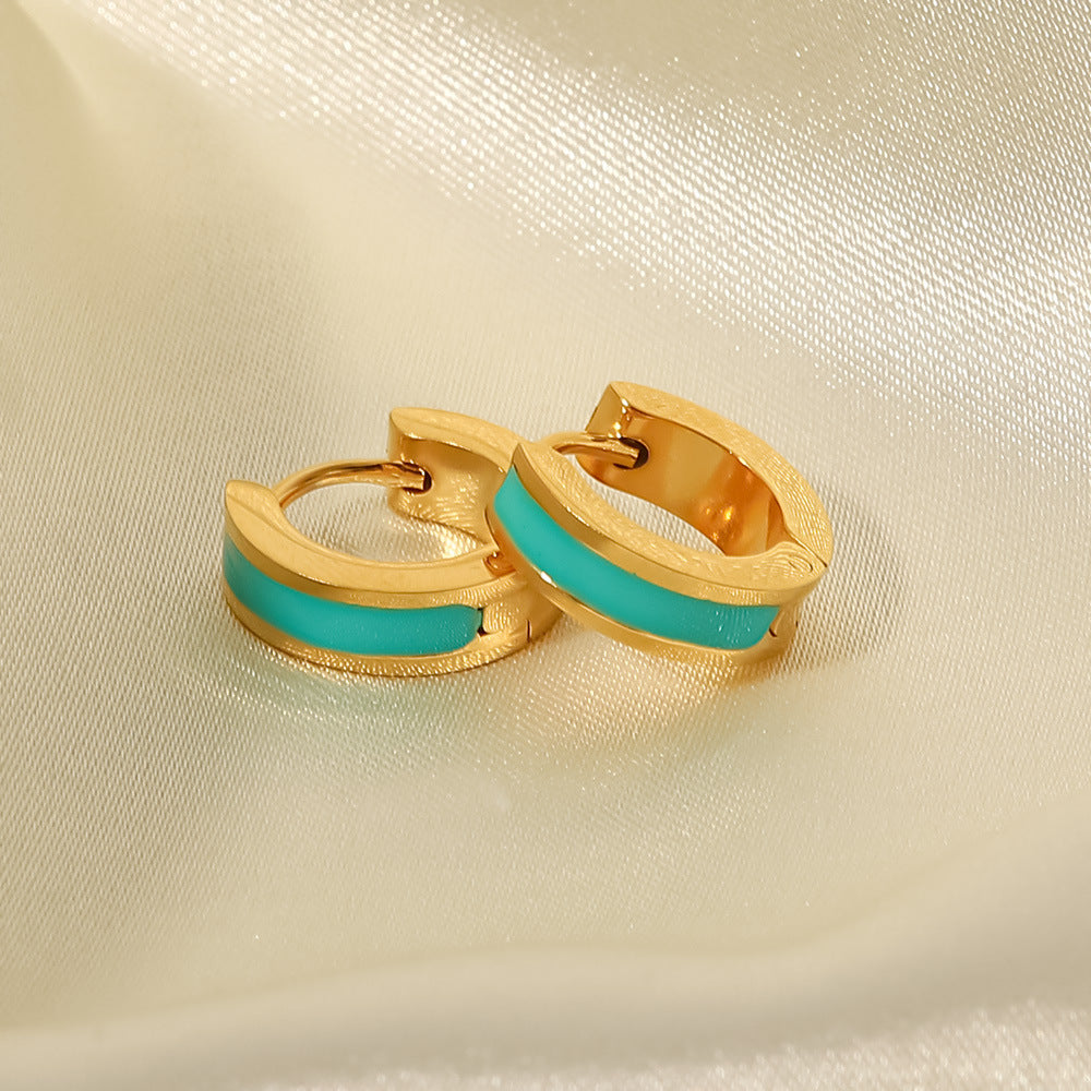 Huggie Colors stainless steal gold Earrings