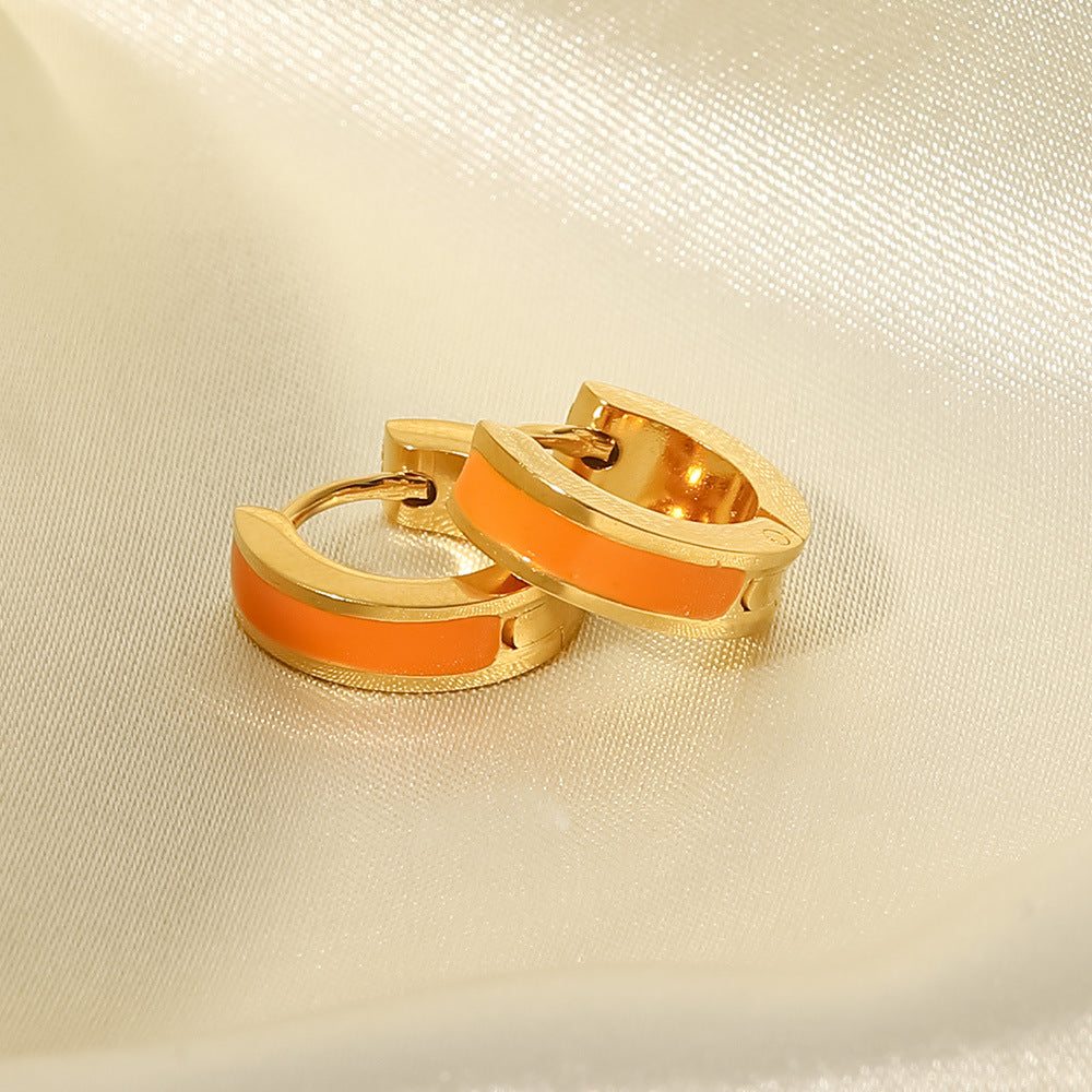 Huggie Colors stainless steal gold Earrings