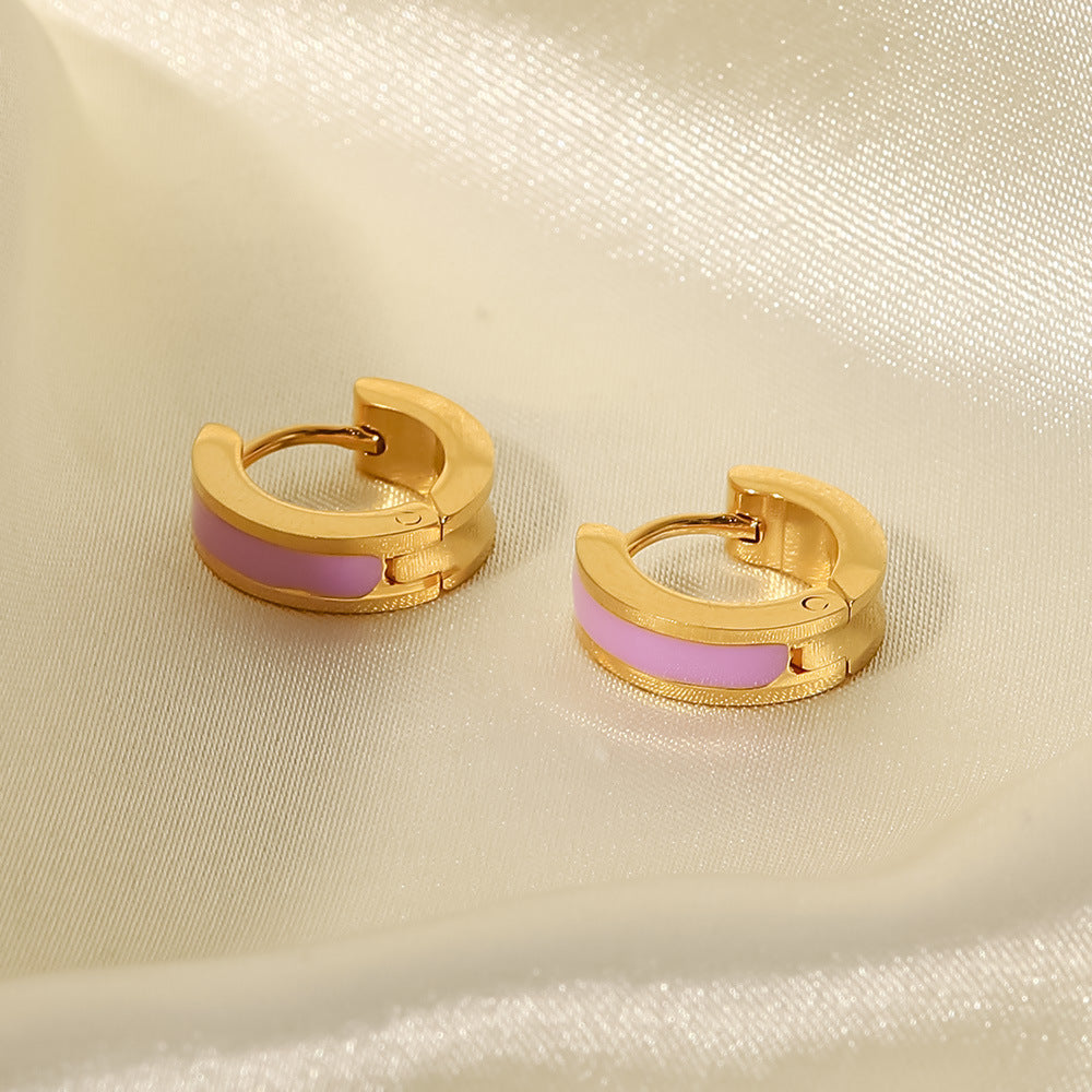 Huggie Colors stainless steal gold Earrings