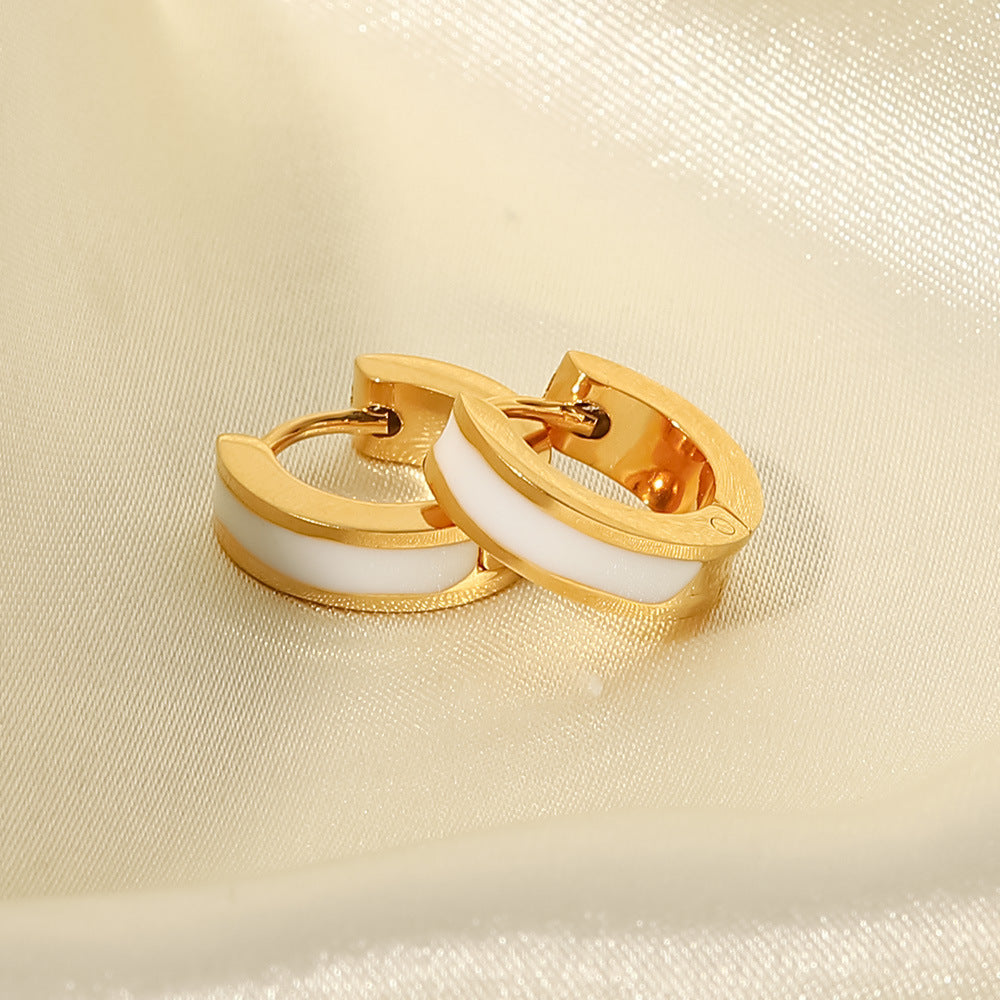 Huggie Colors stainless steal gold Earrings