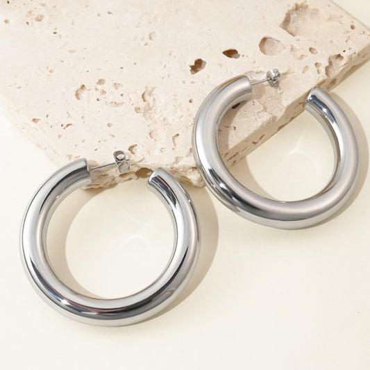 Silver Chunky Hoops