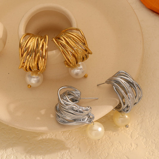 Chunky Gold Pearl Drop