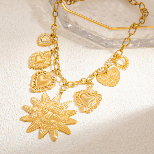 Sun Chunky Charm Necklace