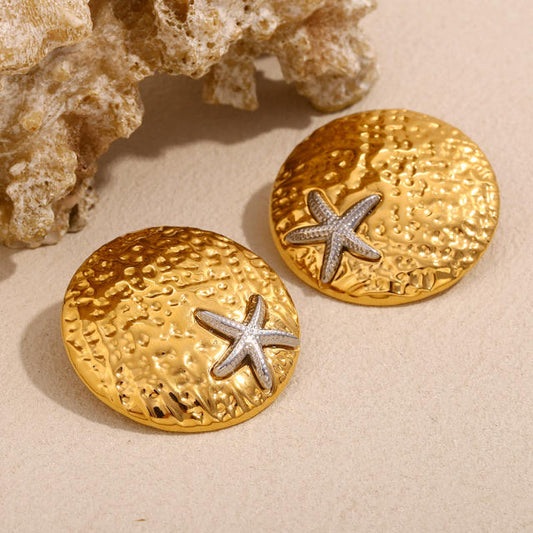 Round Starfish earrings